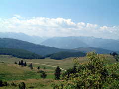 en randonnée au dessus de Prades